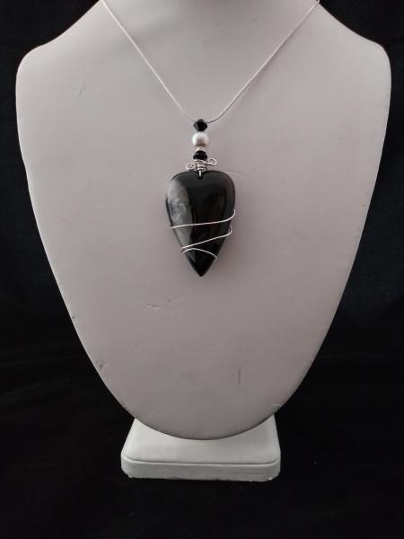 Black and white Agate Heart only picture