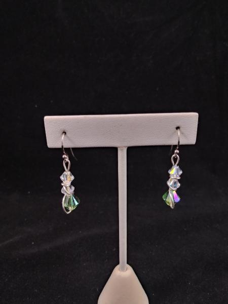 Lime green Swarovski earrings picture