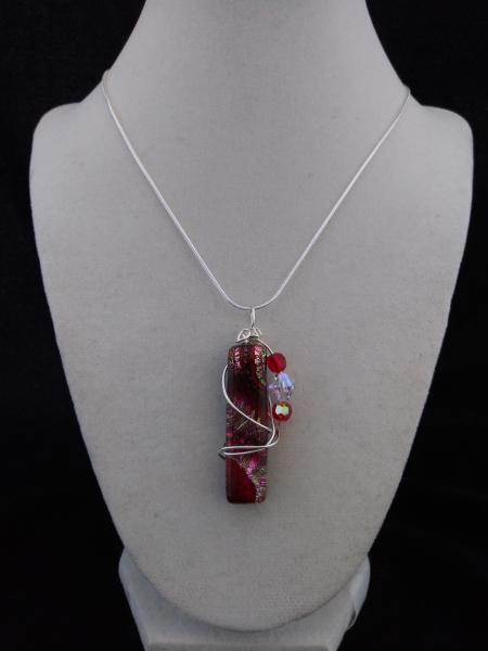 Red Dichroic Glass Pendant Only