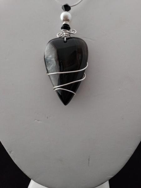 Black and white Agate Heart only picture