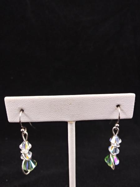 Lime green Swarovski earrings picture