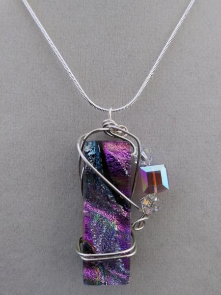 Pink Dichroic Glass pendant Only