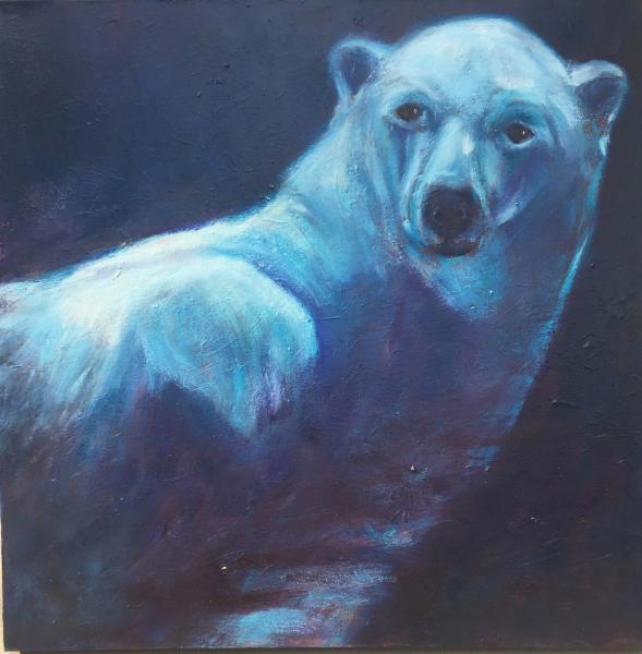 Disappearing, polar bear painting