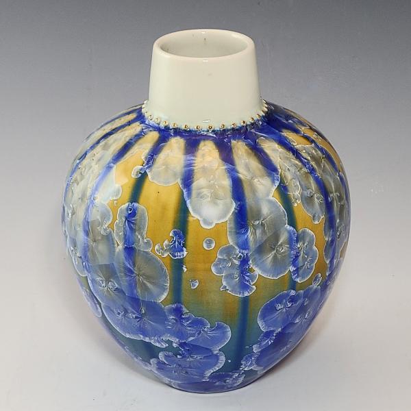 Small Porcelain Vase with Blue Tears