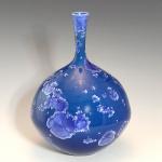 Porcelain Bottle with Blue Crystalline Glaze