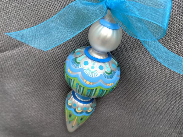 Lime and Blue Vintage Inspired Ornament picture