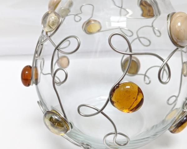 Tan Beaded Bubble Vase picture