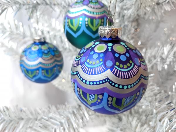 Purple Feather Mandala Ornament