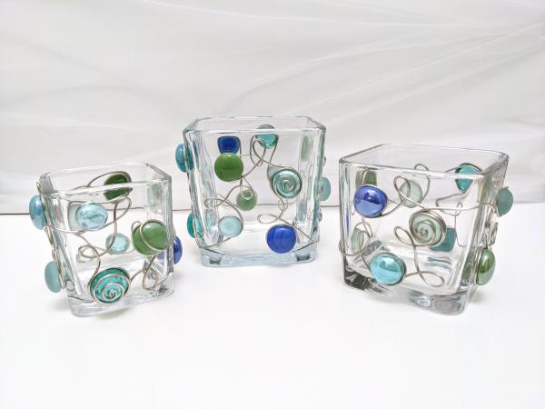 Large Sea Glass Votive Holder picture