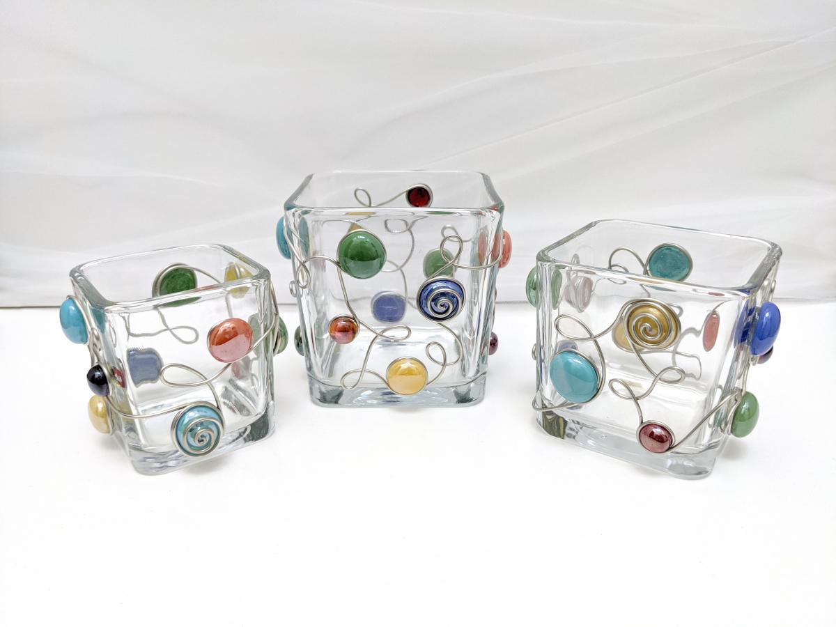 Small Sea Glass Votive Holder picture