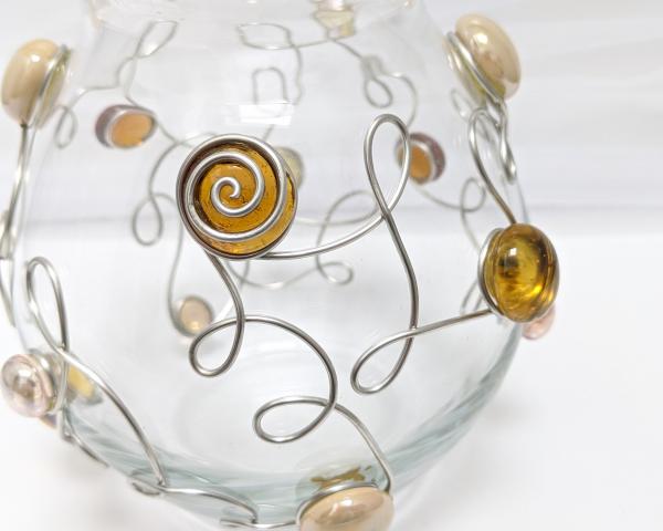 Tan Beaded Bubble Vase picture