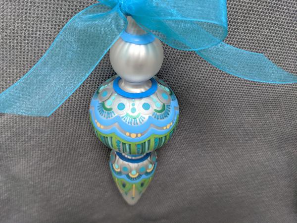 Lime and Blue Vintage Inspired Ornament picture