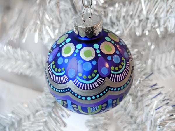 Purple Feather Mandala Ornament picture