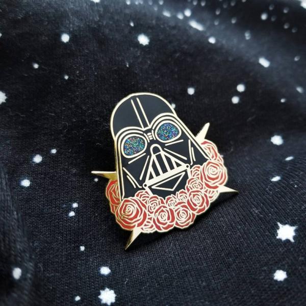 Darth Vader flowers hard enamel pin picture