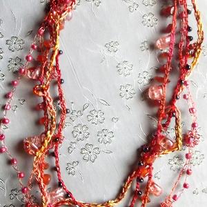 Custom Made to Order Six Strand Crochet Beaded Necklace - Wire, Fiber or a Mix - You Choose Length, Colors, Materials - One of a Kind Gift picture