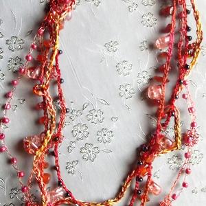 Custom Made to Order Five Strand Crochet Beaded Necklace - Wire, Fiber or a Mix - You Choose Length, Colors, Materials - One of a Kind Gift picture