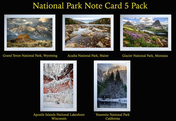 National Park 5 Pack Artisan Note Cards picture