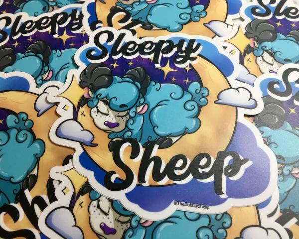 Sleepy Sheep Vinyl Sticker picture