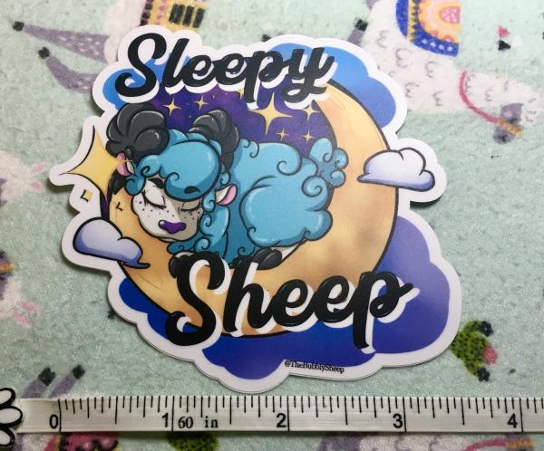 Sleepy Sheep Vinyl Sticker picture