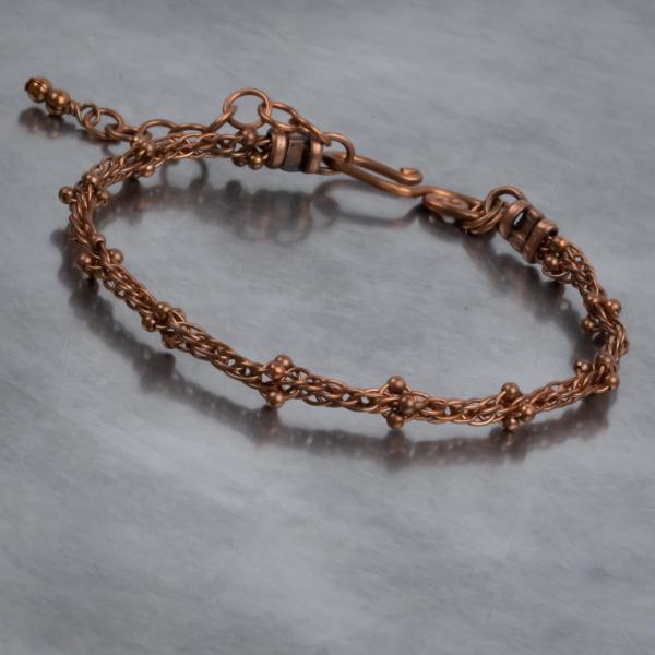 Copper kumihimo bracelets picture