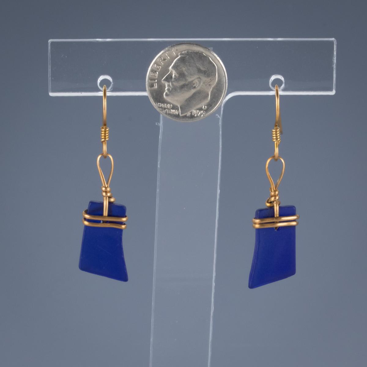 bronze tumbled glass earrings picture