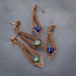 copper chevron earring with posts