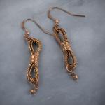 Copper braided cinch loop earrings