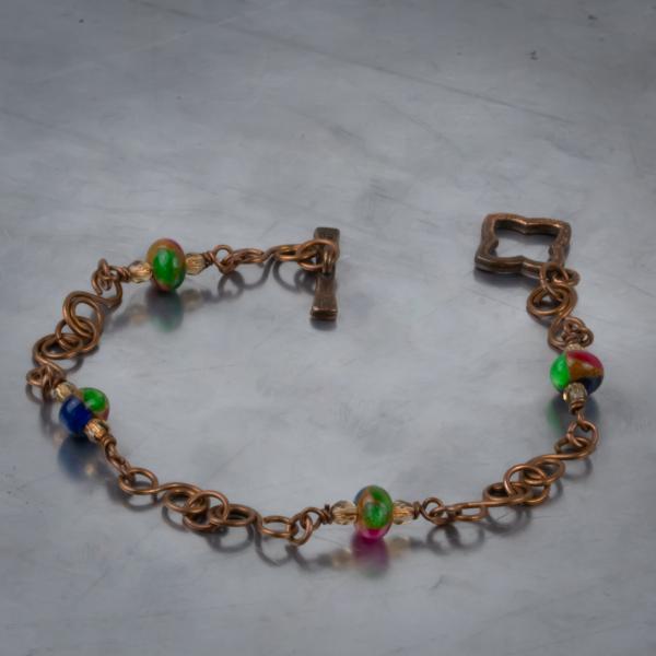 Impress jasper copper "S" link bracelet picture