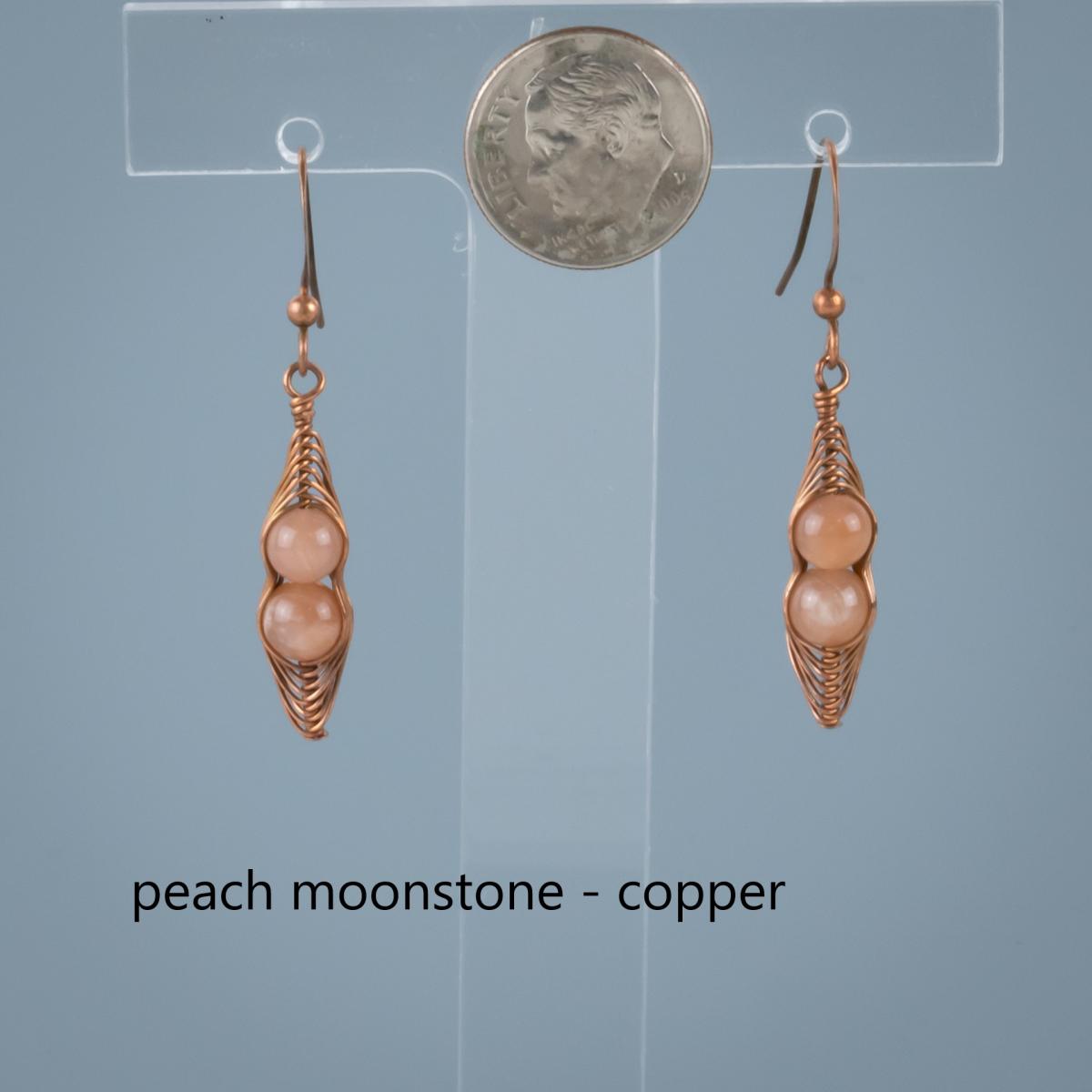 Herringbone earrings with 2 beads picture