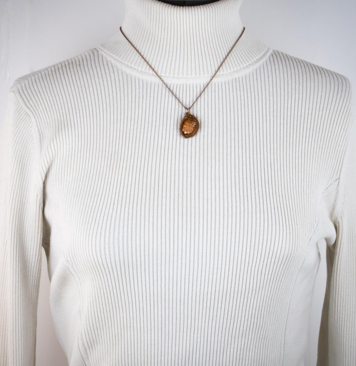 Titanium coated stalactite copper woven pendant picture