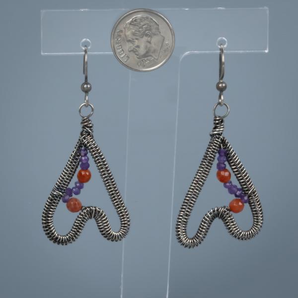 Free form snake weave earrings with beads picture