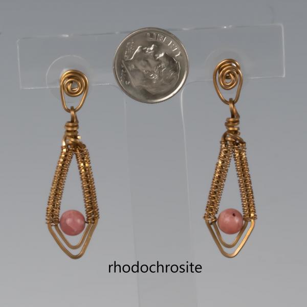 bronze chevron earrings with posts picture