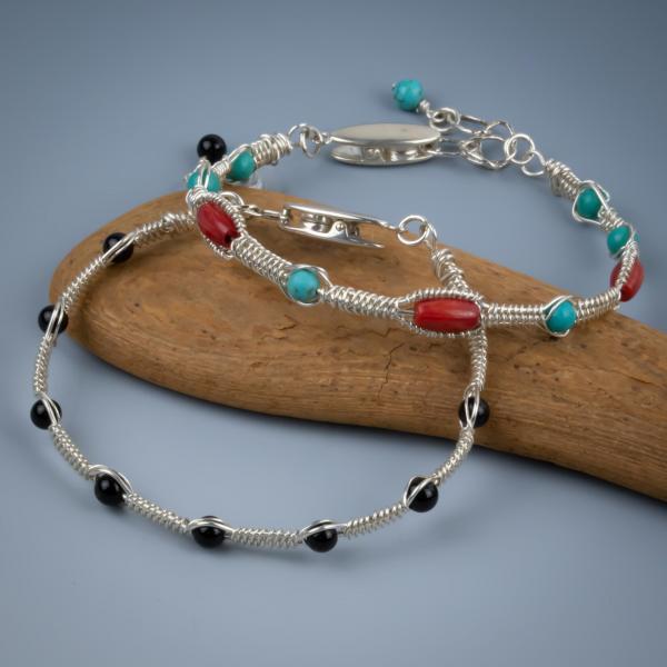 Silver snake weave bracelets picture