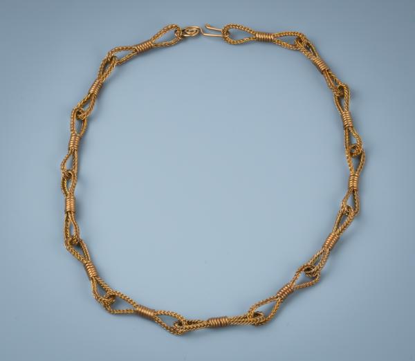 Braided bronze wire link necklace picture