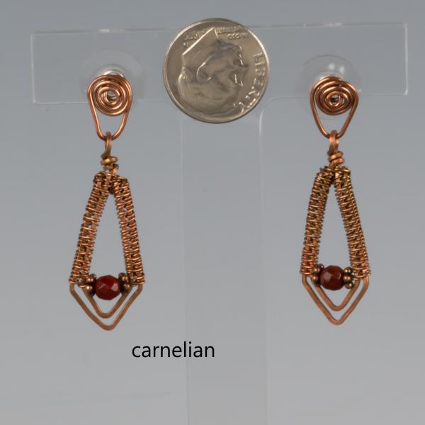 copper chevron earring with posts picture