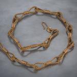 Braided bronze wire link necklace