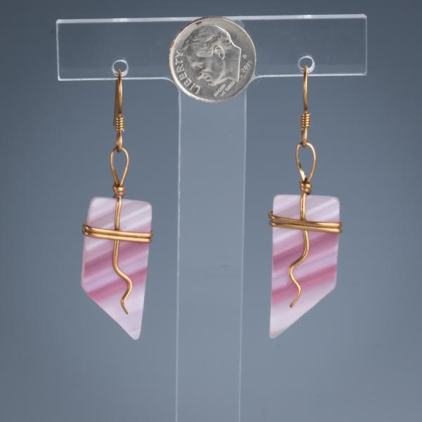 bronze tumbled glass earrings picture