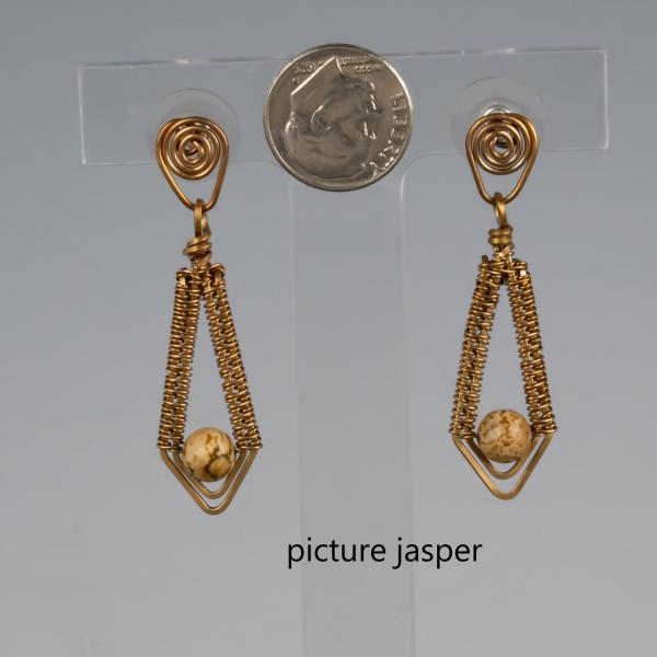 bronze chevron earrings with posts picture