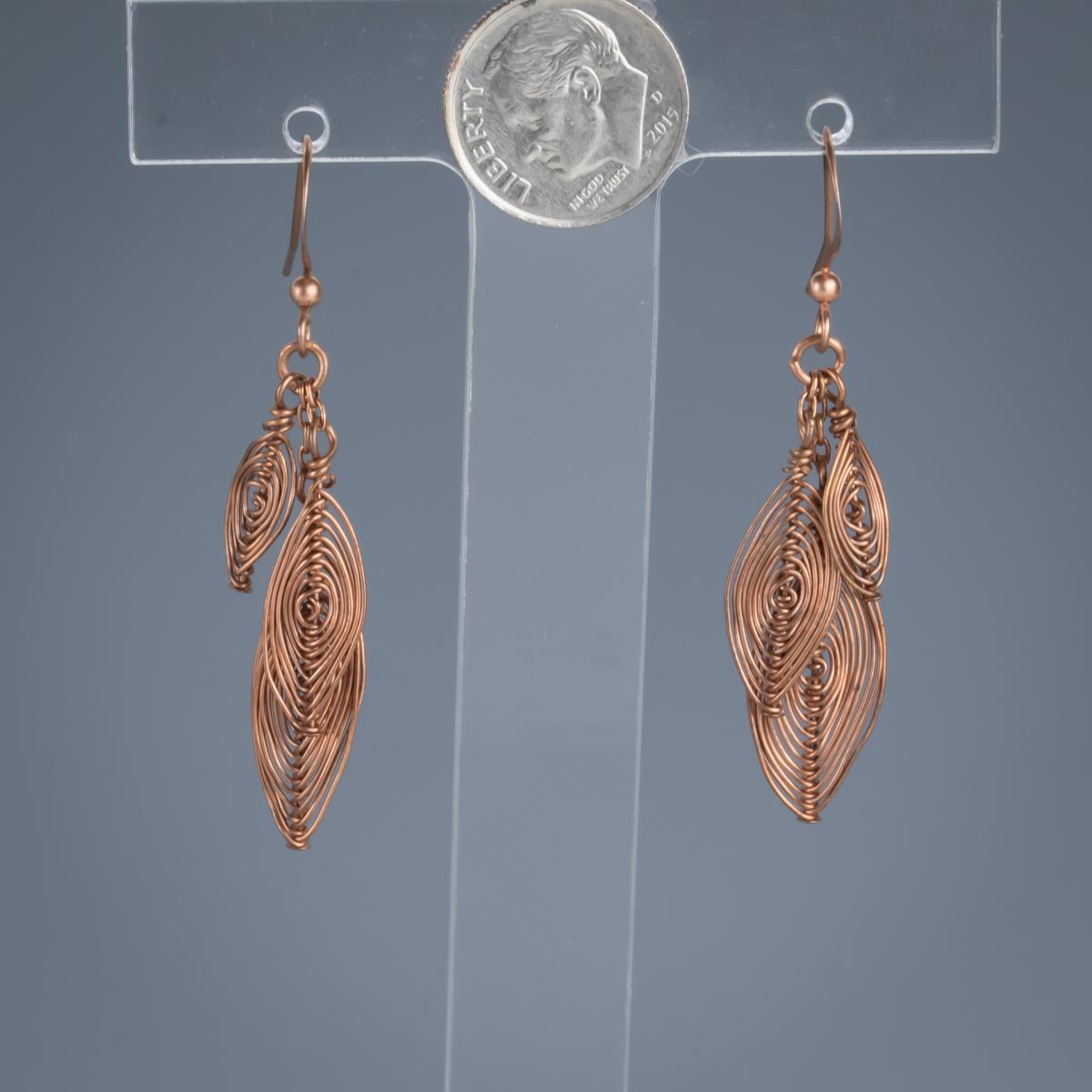 Triple herringbone leaf earrings picture
