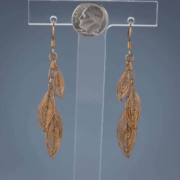 Triple herringbone leaf earrings picture