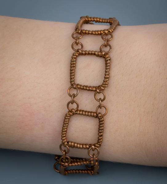 Geometric copper wire work bracelet. picture