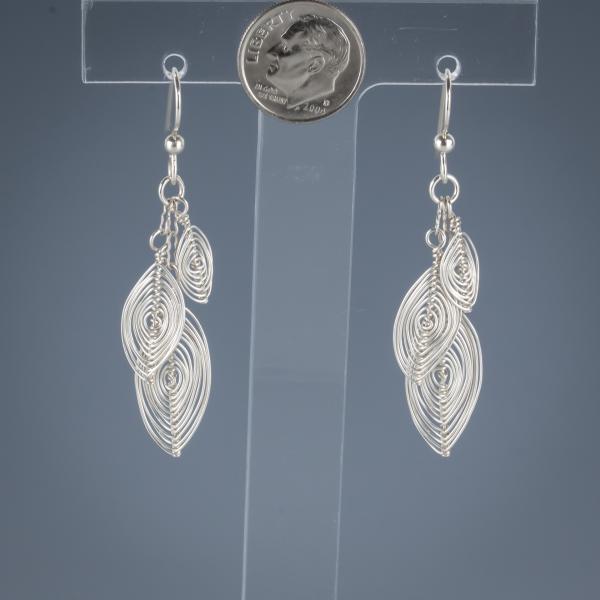 Triple herringbone leaf earrings picture