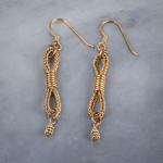 Bronze braided cinch loop earring