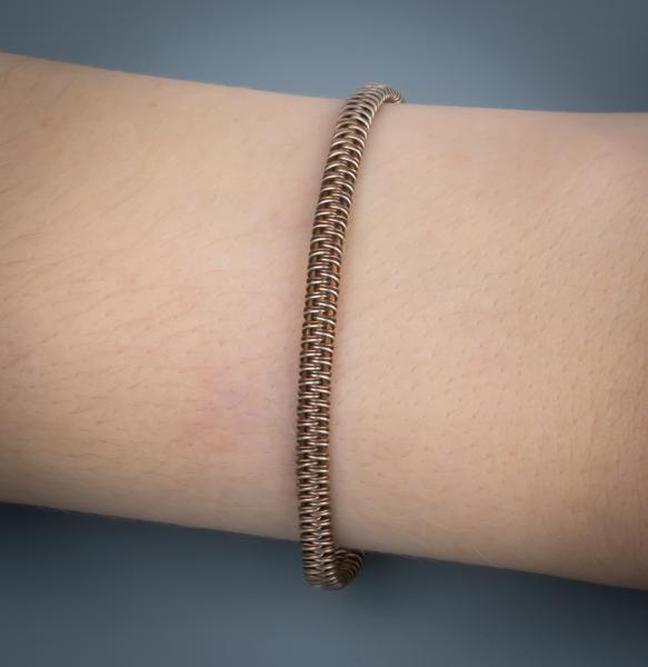 Copper and copper/silver snake weave bracelet picture