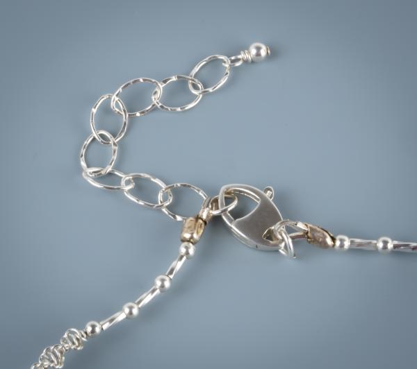 Moonstone and silver wire woven necklace picture