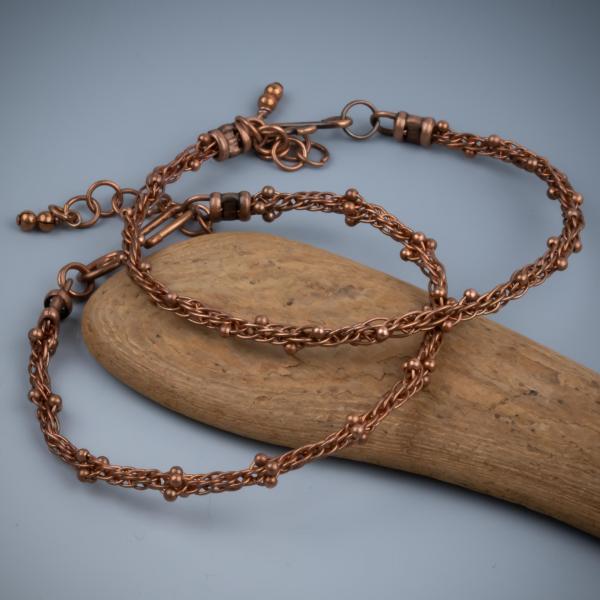 Copper kumihimo bracelets picture