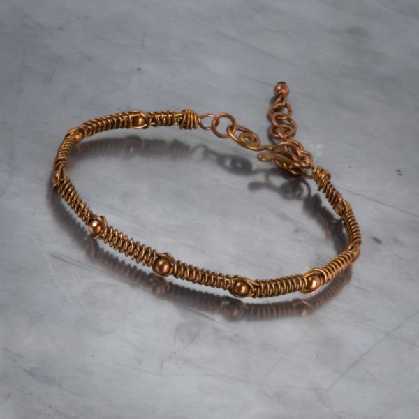 Copper and copper/silver snake weave bracelet picture