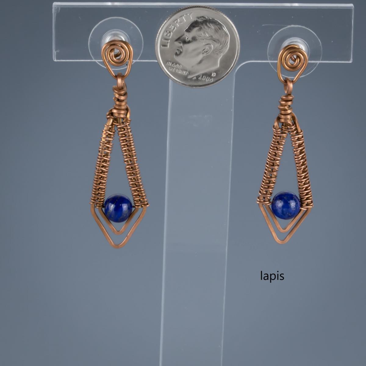 copper chevron earring with posts picture