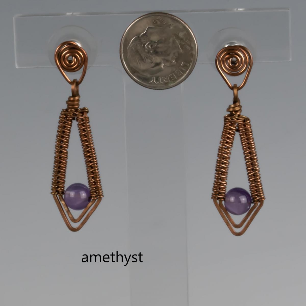 copper chevron earring with posts picture
