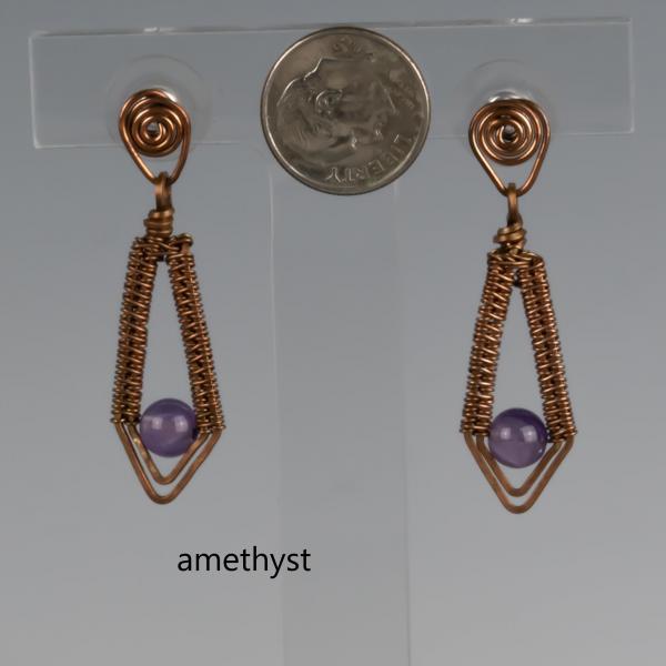 copper chevron earring with posts picture